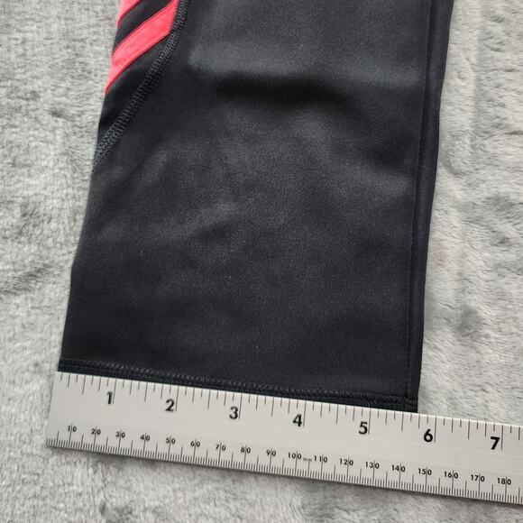 Adidas Leggings Womens S Black Coral Climalite 3 Stripe Active Capri Workout Gym - Picture 11 of 12